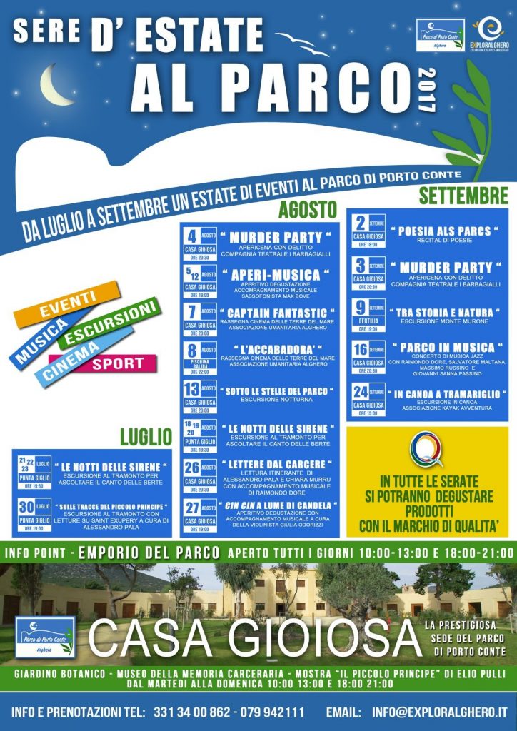 Sere d'estate al parco porto conte alghero totalguer